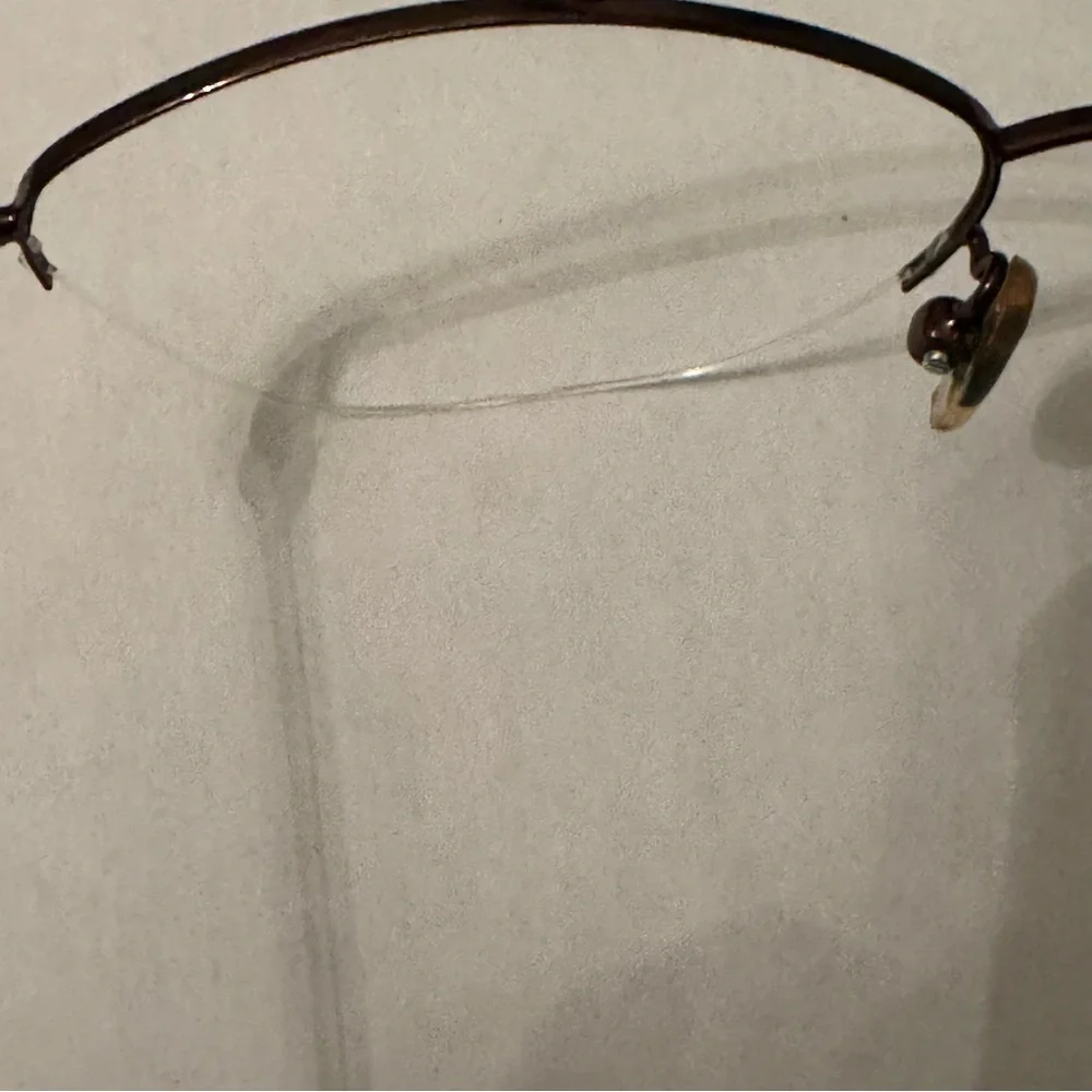 Laura Ashley Gaby Rimless Eyeglass Frames Brown Wire CE‎ Prescription Ready